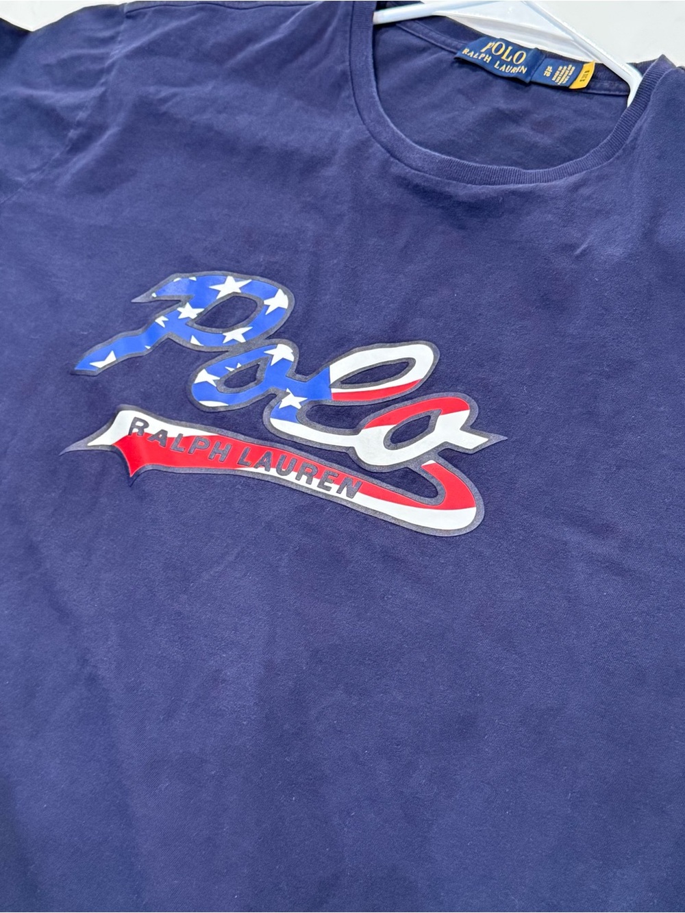 Polo Ralph Lauren Shirt Mens XL Blue USA Flag Graphic America Tee